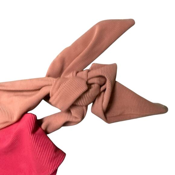 Beach Riot Carlie Pink Colorblock One Piece One Shoulder Swimsuit Size Small - Picture 6 of 10